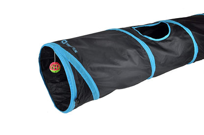 Collapsible 3-way Cat Tunnel with Toy - Multi-Size and Color Options