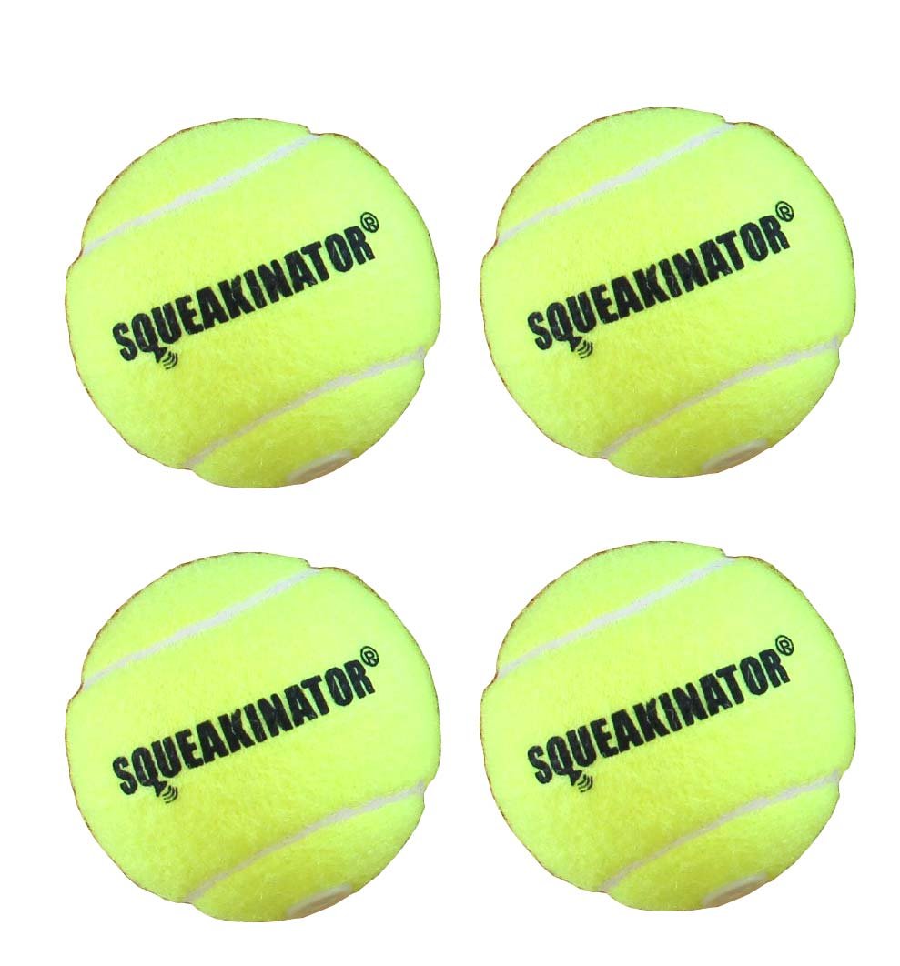 The Squeakinator, the original squeaking tennis ball