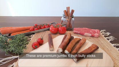 6 Inch Jumbo Thick Bully Sticks - 100% Natural Dog Chew Treat