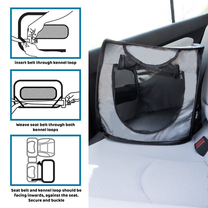 Foldable Lightweight Car Travel Kennel for Pets - Multi-Size Options