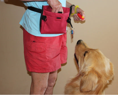 Dog Training Treat Bag with Pocket and Clicker - Multi-Color Options