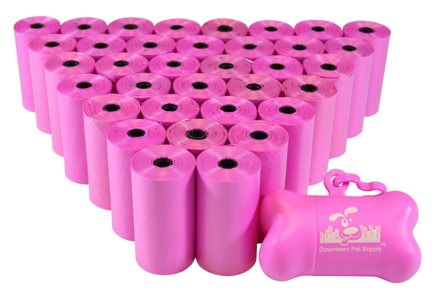 Pink - Pet Waste Poop Bags + FREE Dispenser