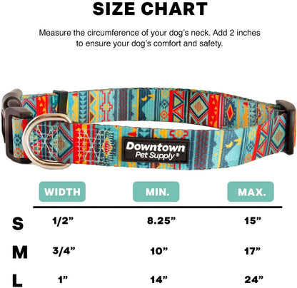 Dog Collar with Premium Nickel Plated D-ring - Multi-Size and Style