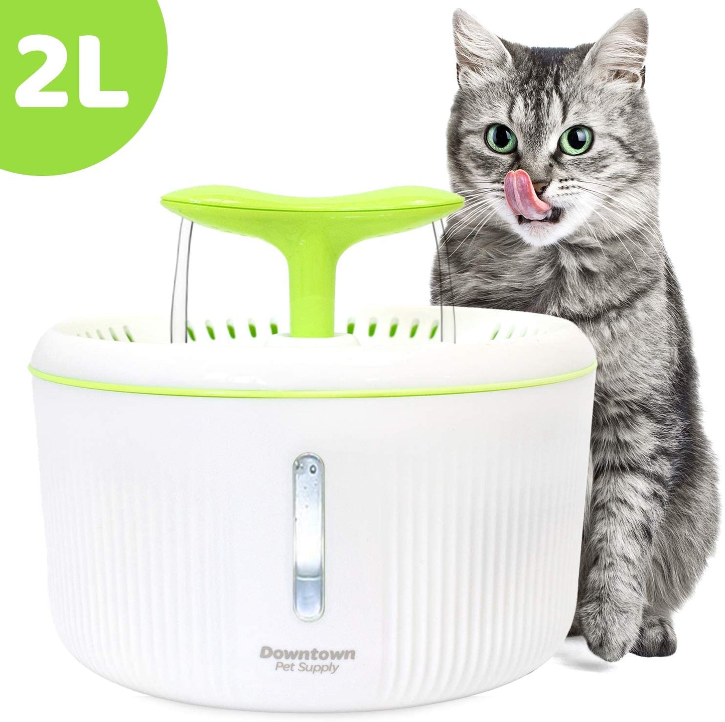 Dog Cat Automatic Pet Drinking Fountain, Ultra Quiet Water Dispenser Dual Nozzle Options with Filter Included for Cats and Dogs