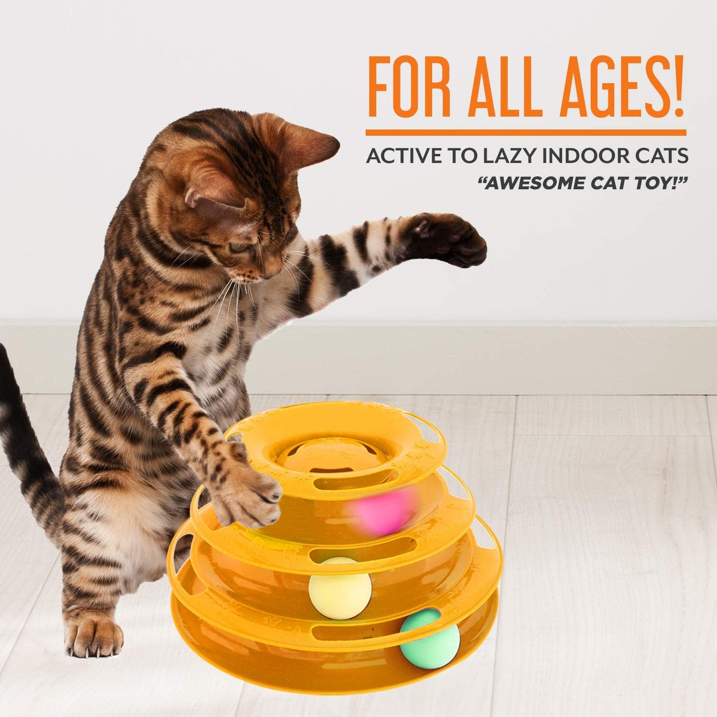 Purrfect Feline Titan's Tower - Interactive Cat Ball Toy