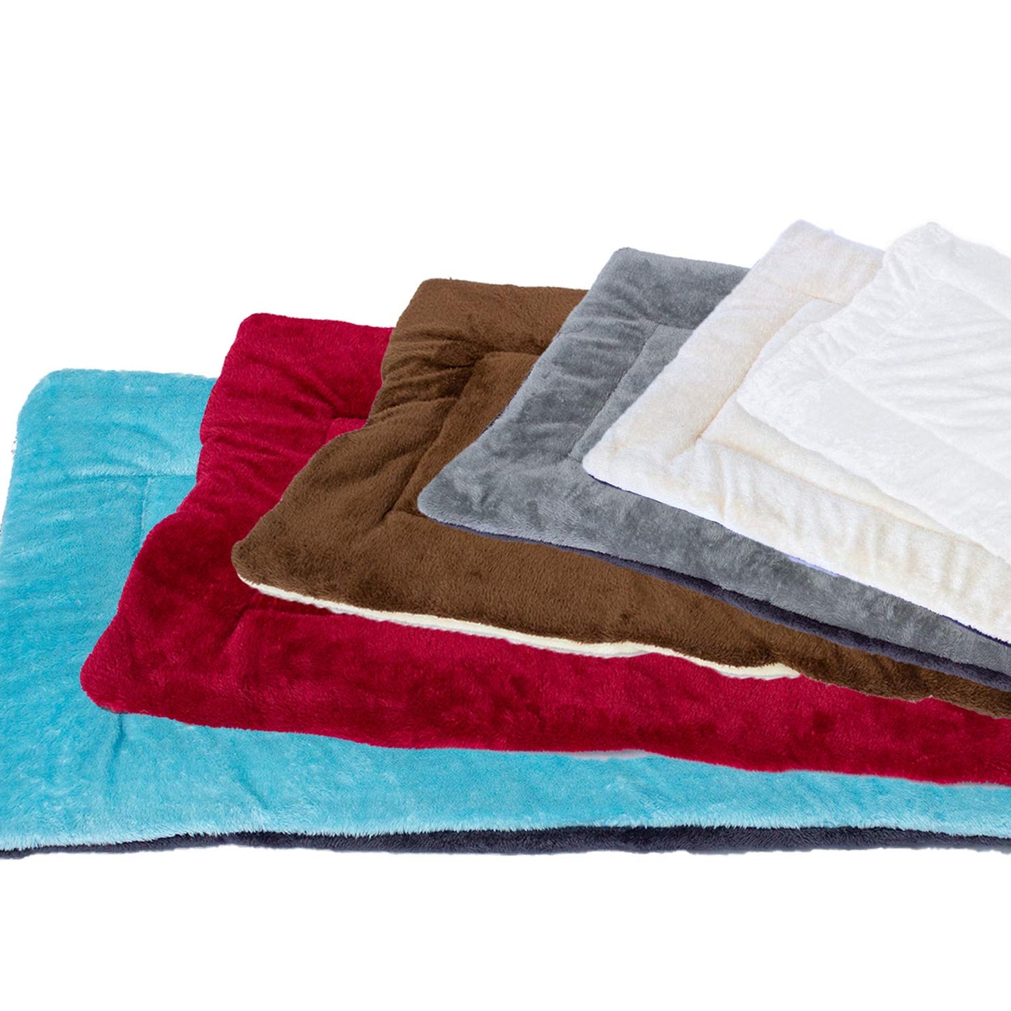 Comfort Plush Two-Sided Dog Crate Mat - Multi-Size and Color Options