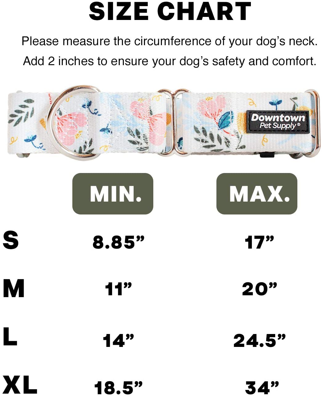 Big and Wide Durable Martingale Training Collars for Dogs and Puppy in Small, Medium, Large, and Extra Large Dog Collar