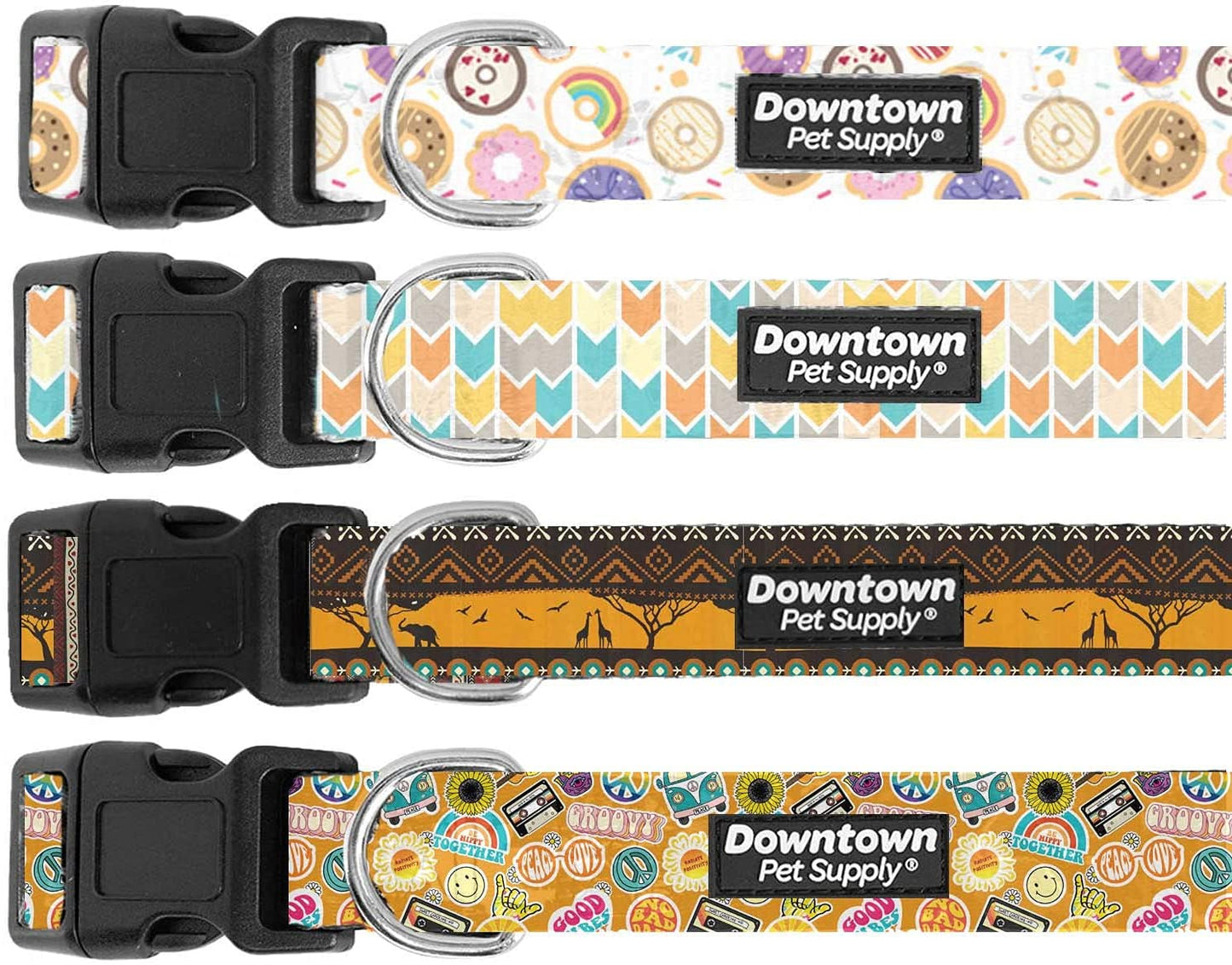 Dog Collar with Premium Nickel Plated D-ring - Multi-Size and Style