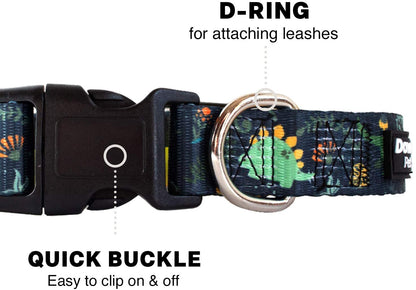 Dog Collar with Premium Nickel Plated D-ring - Multi-Size and Style