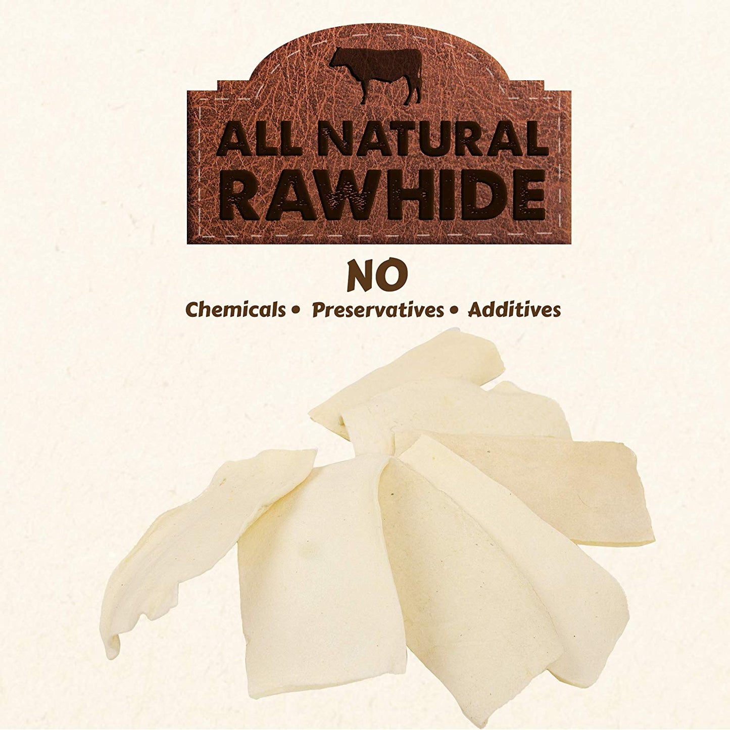 All Natural Rawhide Chips - Dog Chew Treats - By Weight