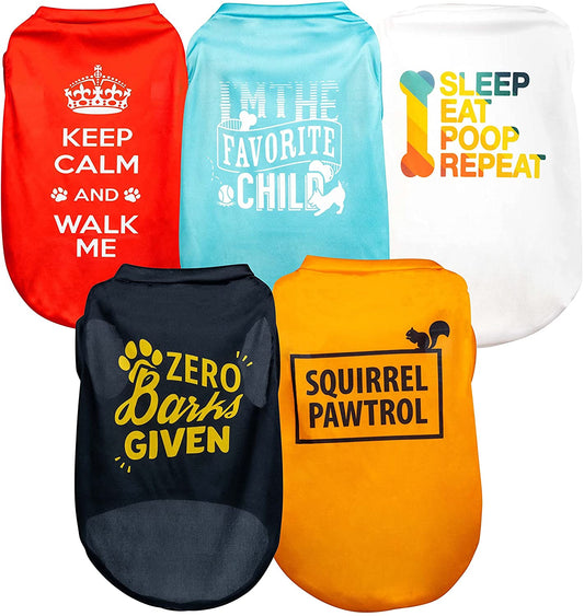 Downtown Pet Supply Dog Shirts, Cute Pet Printed Cat Puppy Clothes, Short Sleeve Soft T-Shirt Fun Slogans, Breathable, Easy to Put On