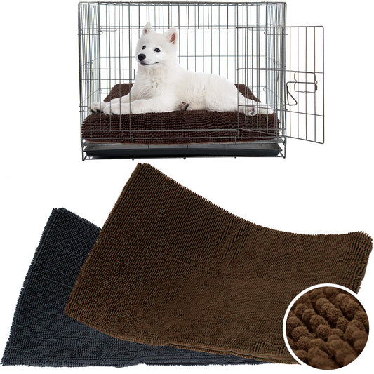 Absorbent Microfiber Crate Mat for Dogs - Multi-Size and Color Options