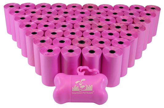 Dog Poop Bags with Dispenser - Pink Bags - Multi-Pack Options