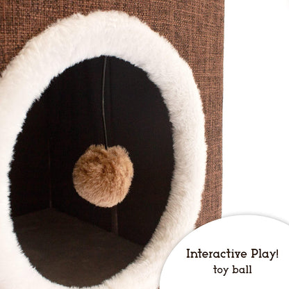 Collapsible Plush Cat House - Easy Assembly - Multi-Color Options