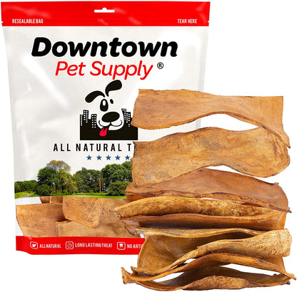 All Natural BBQ Rawhide Bulk Chew Treats, Long Lasting, Large Thick Cut Beef Rawhide Chips (3" x 7" in, 3 LB)
