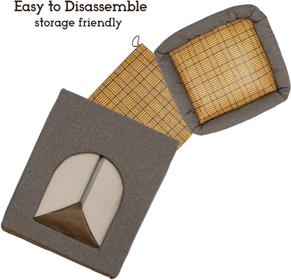 Collapsible Plush Cat House - Easy Assembly - Multi-Color Options