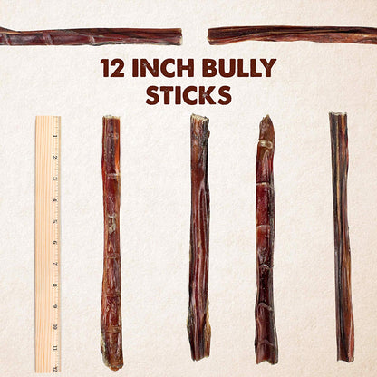 6, 12 and 4-5 inch American USA Bully Sticks for Dogs (Bulk Bags by Weight) Made in USA - Odorless All Natural Dog Dental Chew Treats, High in Protein, Great Alternative to Rawhides