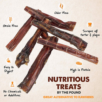 4-12" Beef Bully Sticks - Natural Dog Chew Treats - By Weight