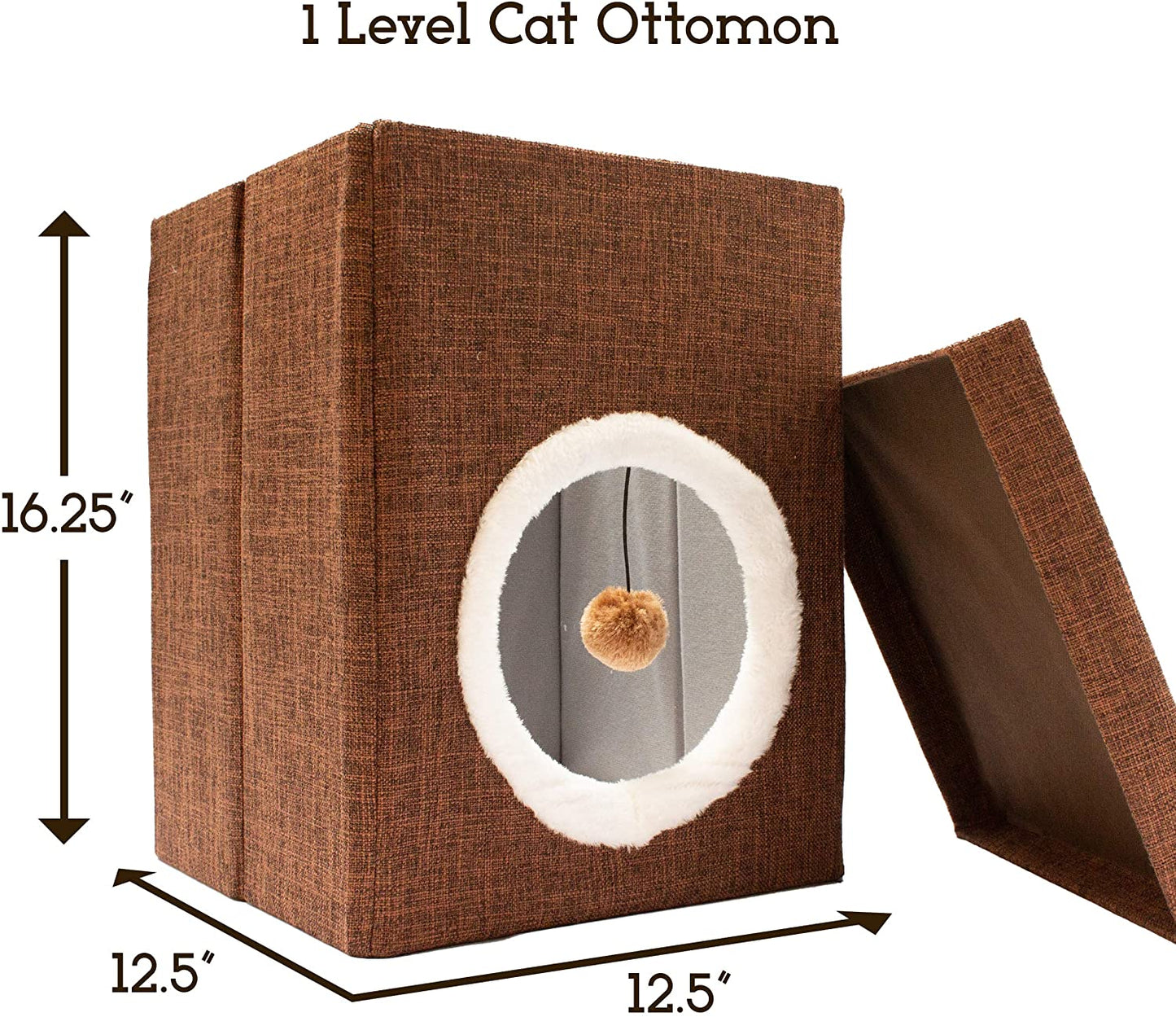 Collapsible Plush Cat House - Easy Assembly - Multi-Color Options