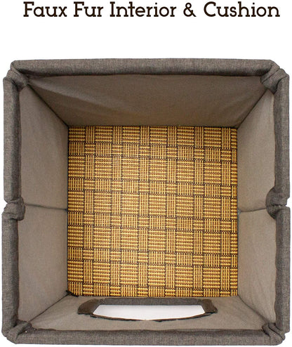 Collapsible Plush Cat House - Easy Assembly - Multi-Color Options