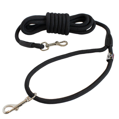 Heavy Duty Corded Dog Leash, Thick Comfort Woven Recall Obedience Training Orange and Black Slip Lead