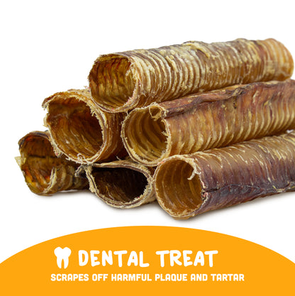 3-12" Beef Trachea for Dogs - Natural Chew Treats - Multi-Pack Options