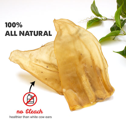 All Natural Cow Ears, Long Lasting Dog Dental Chews and Treats for Large and Medium Aggressive Chewers