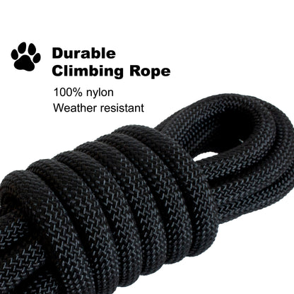 Heavy Duty Corded Dog Leash, Thick Comfort Woven Recall Obedience Training Orange and Black Slip Lead