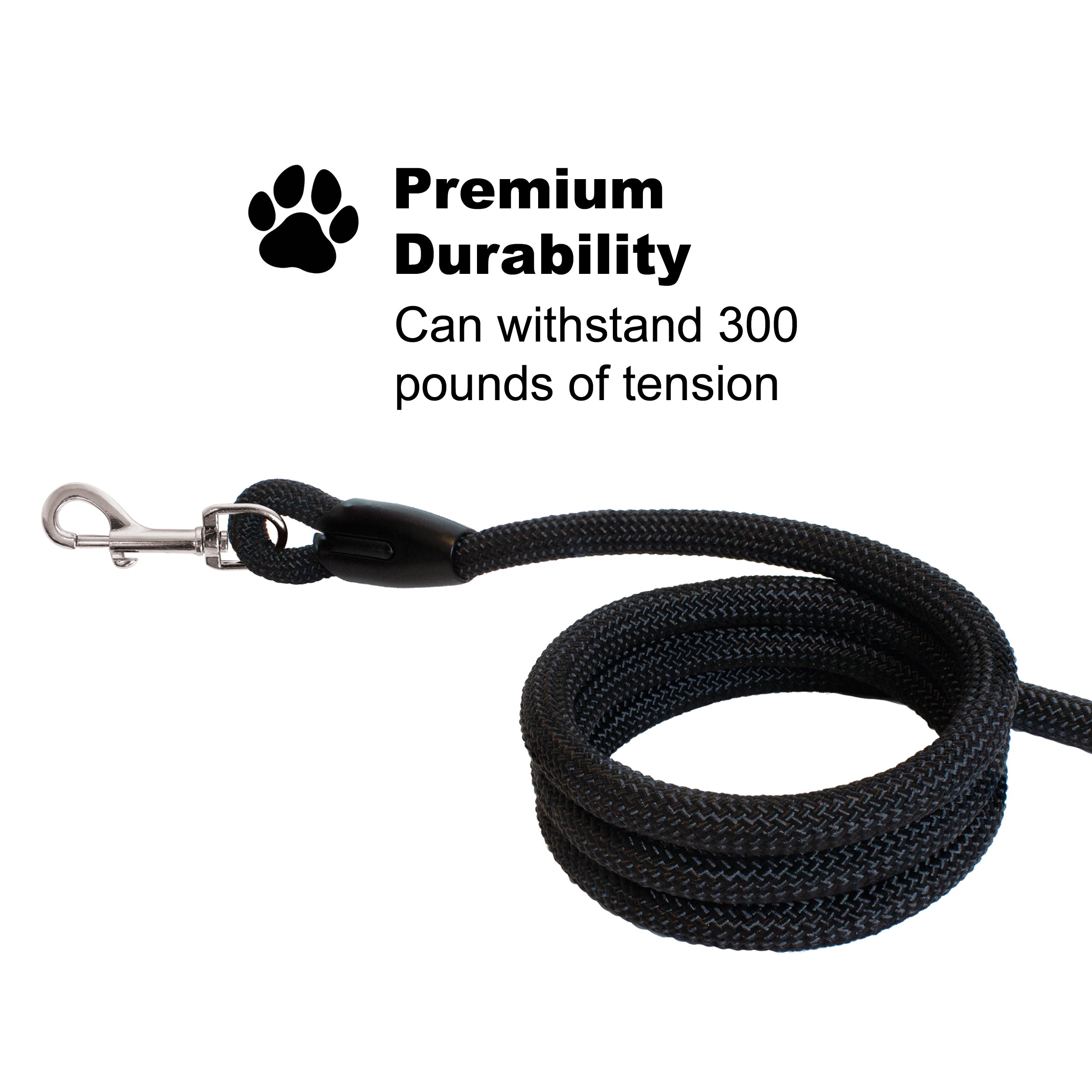 Heavy Duty Corded Dog Leash - Multi-Size and Color Options