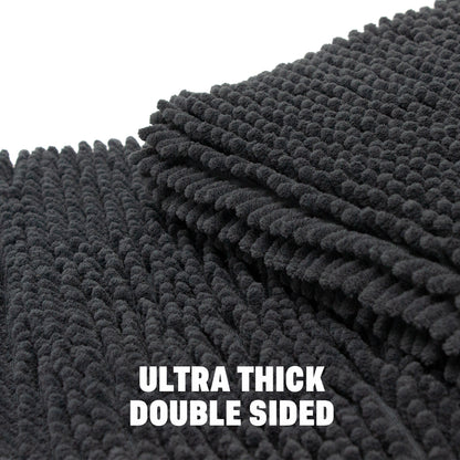 My Doggy Place - Ultra Absorbent Tough Thick Microfiber Chenille Dog Pet Crate Padded Mats for Pets Kennel Pad (Charcoal, Brown) (Sizes: 35x22, 41x27, 47x29)