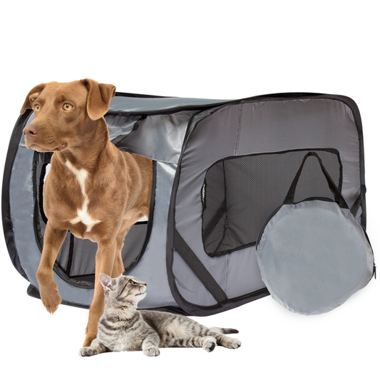 Foldable Travel Kennel Cat Tent Enclosure for Pets with Carry Case, Perfect as Collapsible playpen, Carrier, or Crate