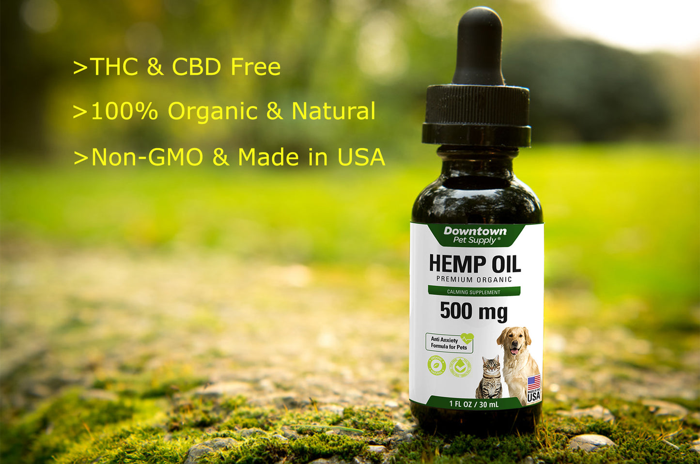 Hemp Oil - Calming Supplement for Dogs and Cats - 500 Mg