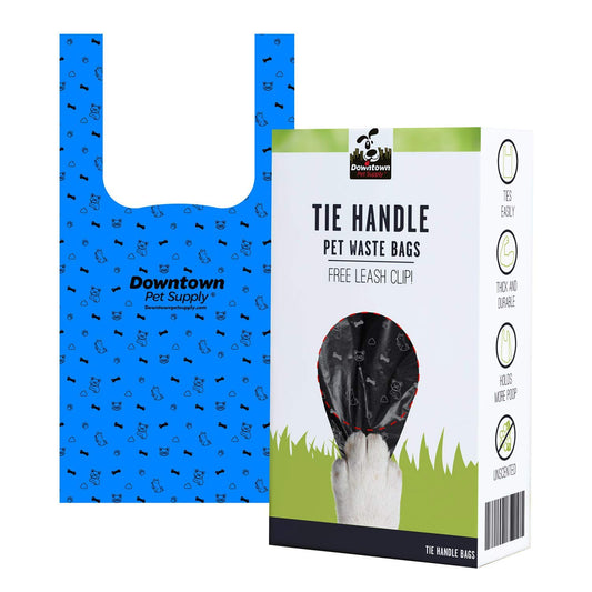 Dog Poop Bags with Tie Handles - Multi-Size and Color Options