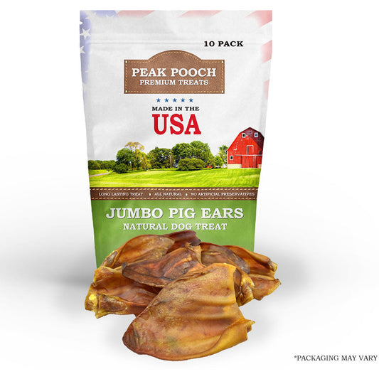 Jumbo Pig Ears - 100% Natural Dog Chew Treats - By Pack