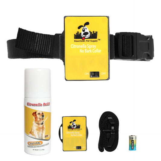 Citronella No Bark Dog Collar with Spray Device and Spray Refill Can