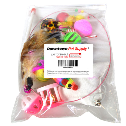 Best Value Cat Toys Variety Bundle Set with Wand, 16 Fun Cat Toys