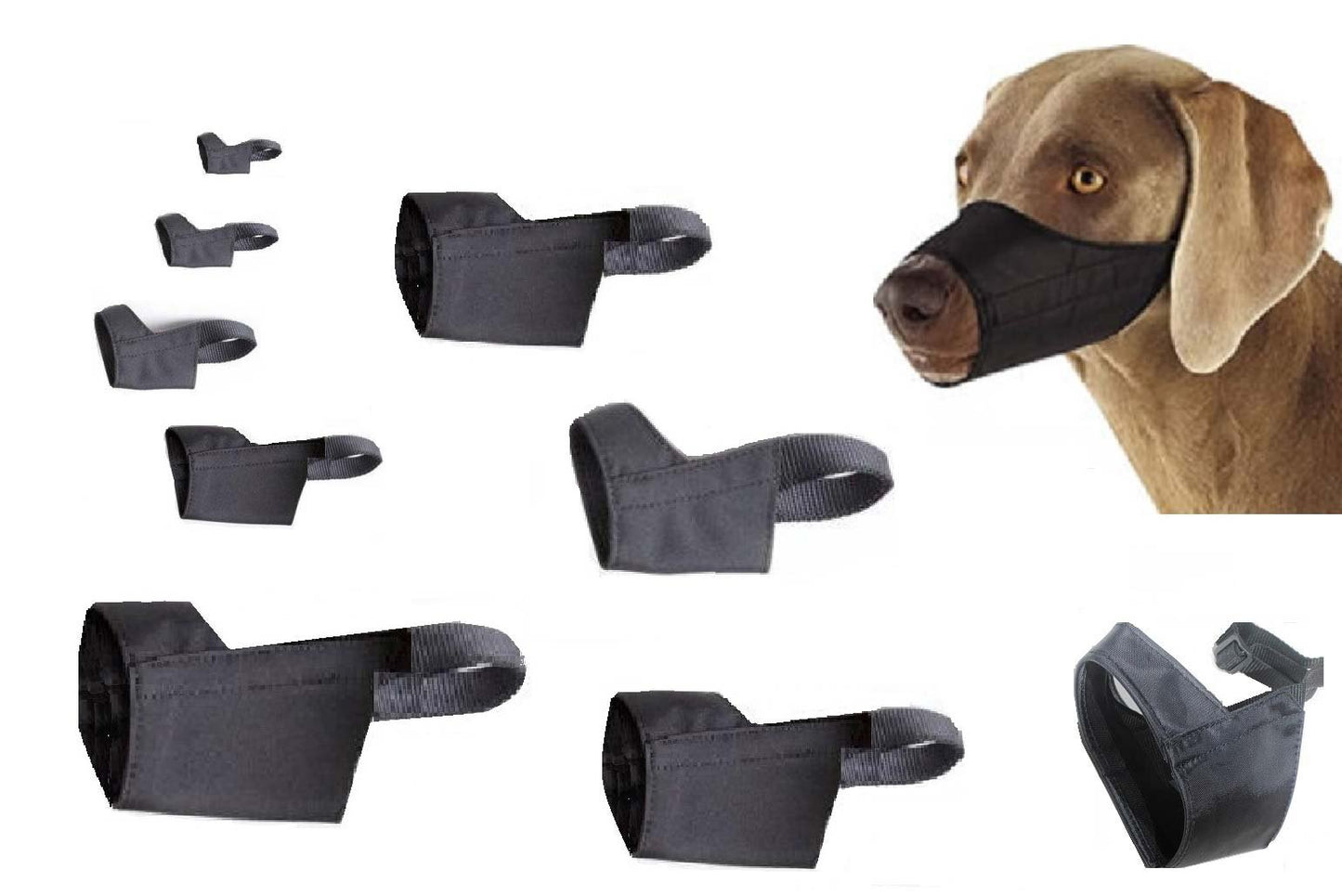 Nylon Dog Muzzle with Adjustable Straps - Multi-Size Options