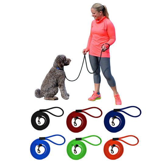 Durable 2' and 6' Long Dog Rope Leash - Multi-Color Options
