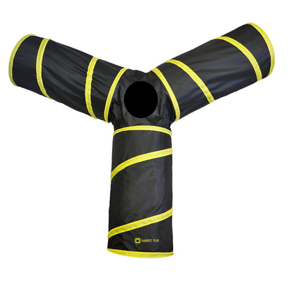 Collapsible 3-way Cat Tunnel with Toy - Multi-Size and Color Options