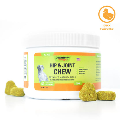 Hip and Joint Supplement for Dogs - Duck Flavor - Multi-Size Options