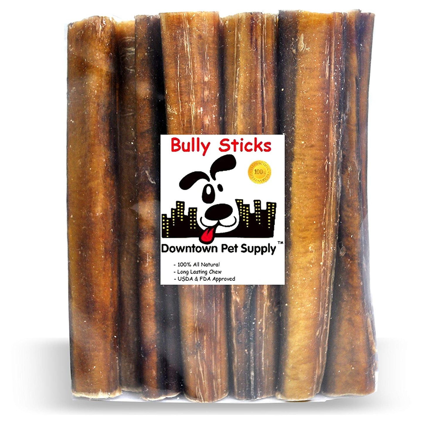 6 Inch Jumbo Thick Bully Sticks - 100% Natural Dog Chew Treat