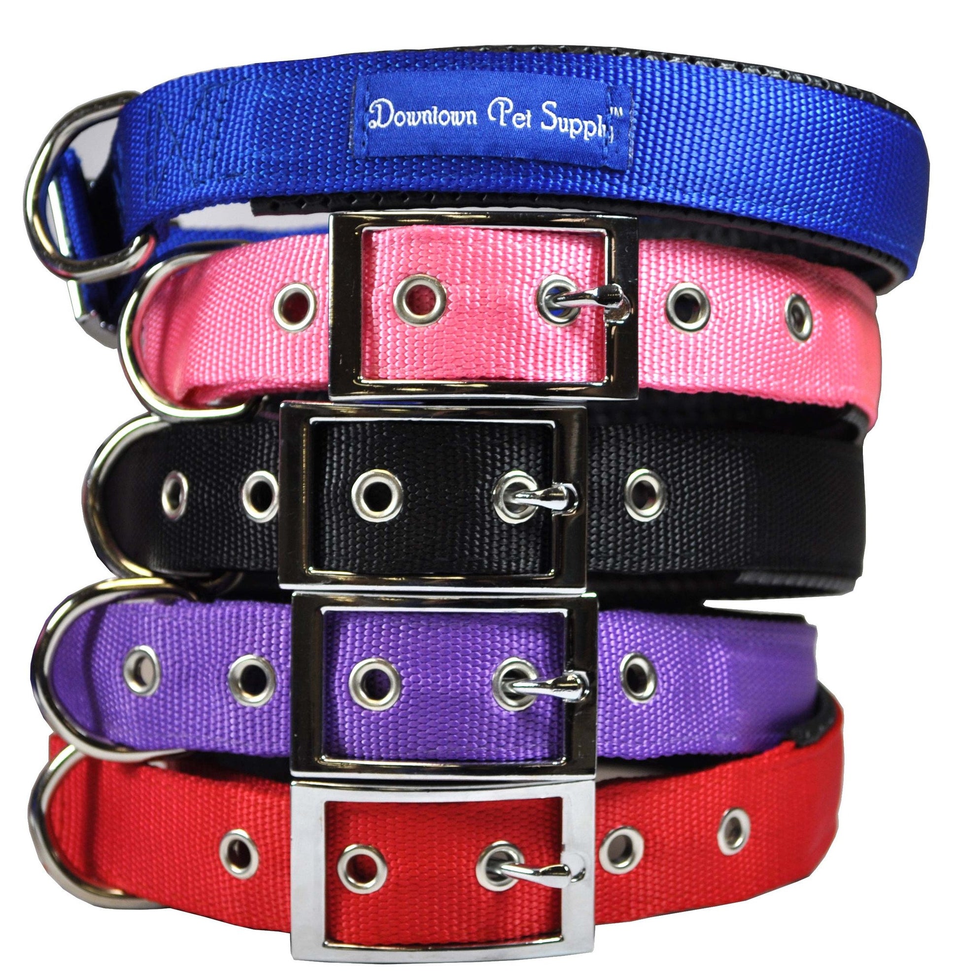 Adjustable Deluxe Padded Dog Collar - Multi-Color and Size Options