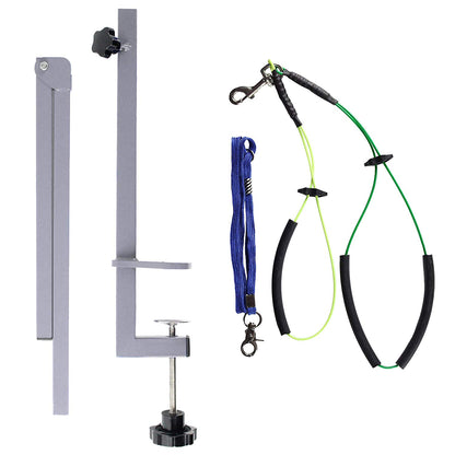 Foldable Pet Grooming Arm with Clamp, Dog Grooming loop and No Sit Haunch Holder - Innovative Portable Grooming Arms